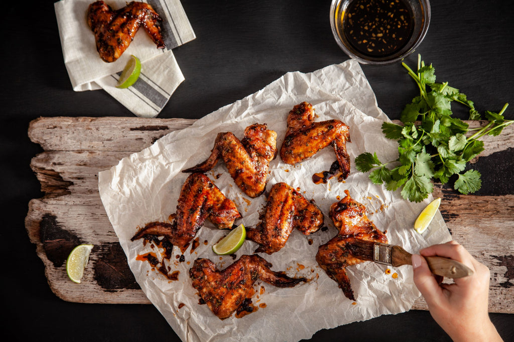 Marinated lime and coriander chicken wings