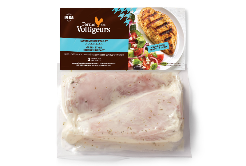 Suprême de poulet Voltigeurs à la grecque