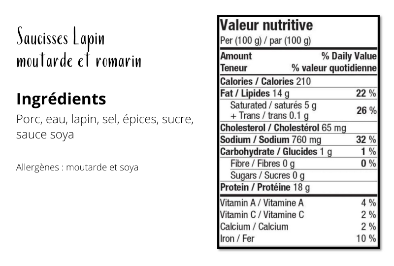 Saucisses de lapin à la moutarde et romarin - Viandes de la ferme