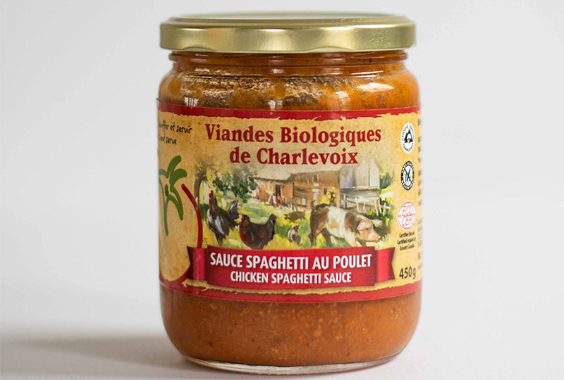Sauce à spaghetti biologique au poulet - Viandes de la ferme