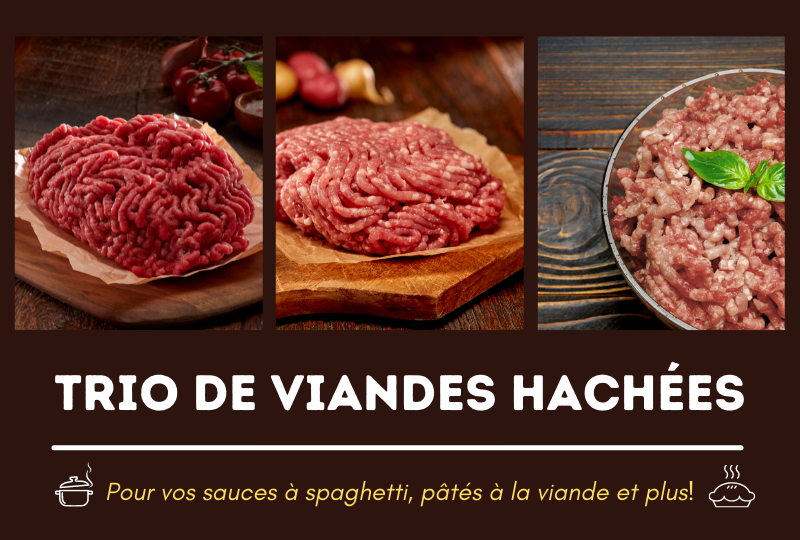 Trio of minced meats (beef, pork and veal) - Viandes de la ferme