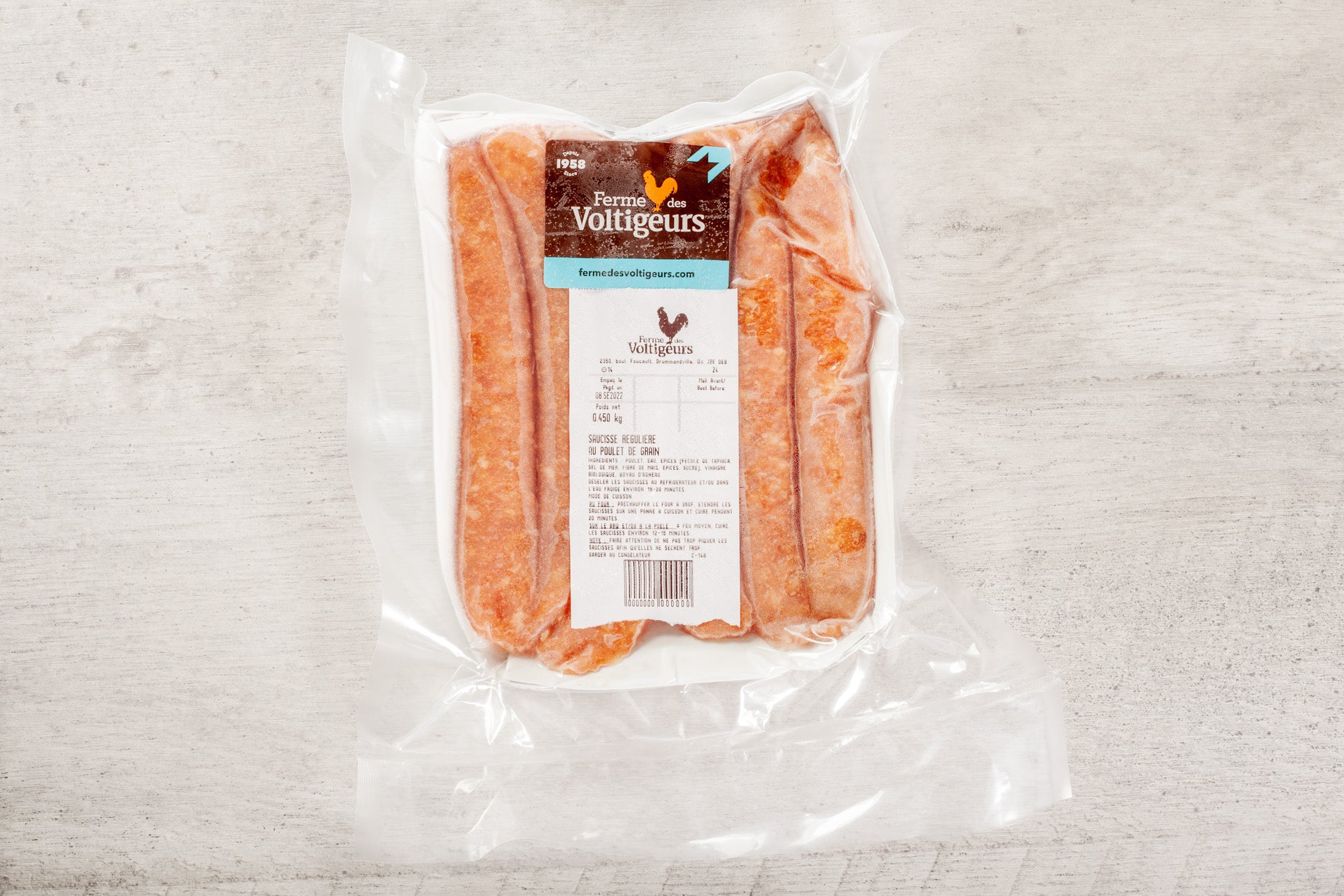 Saucisses de poulet végétal