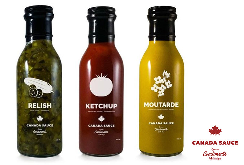 Trio de condiments | Ketchup-Relish-Moutarde - Viandes de la ferme