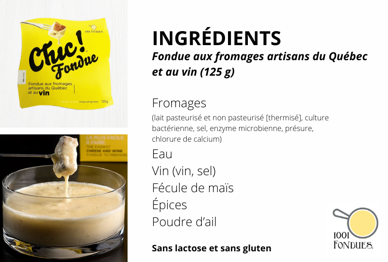 Fondue au fromage et au vin (format Collation)