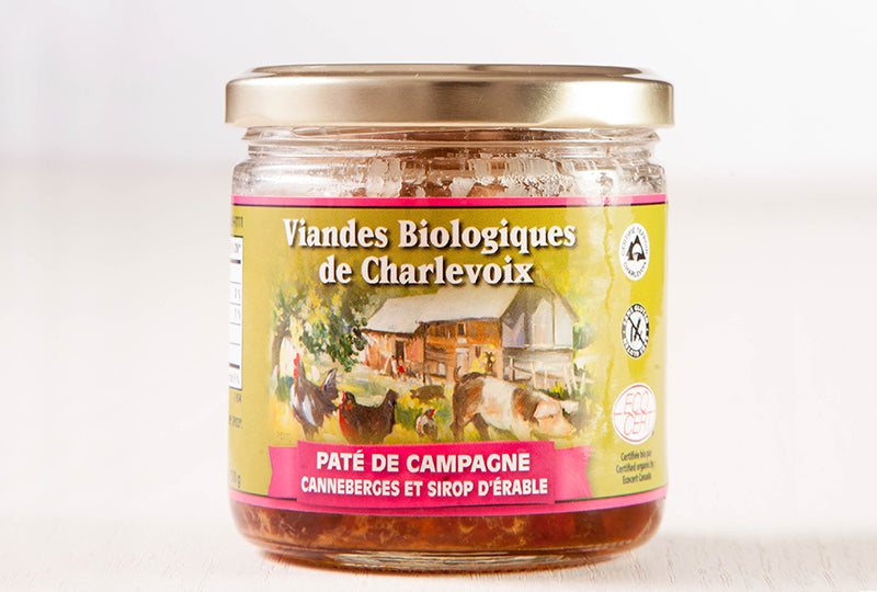 Pâté de campagne biologique aux canneberges et sirop d'érable - Viandes de la ferme
