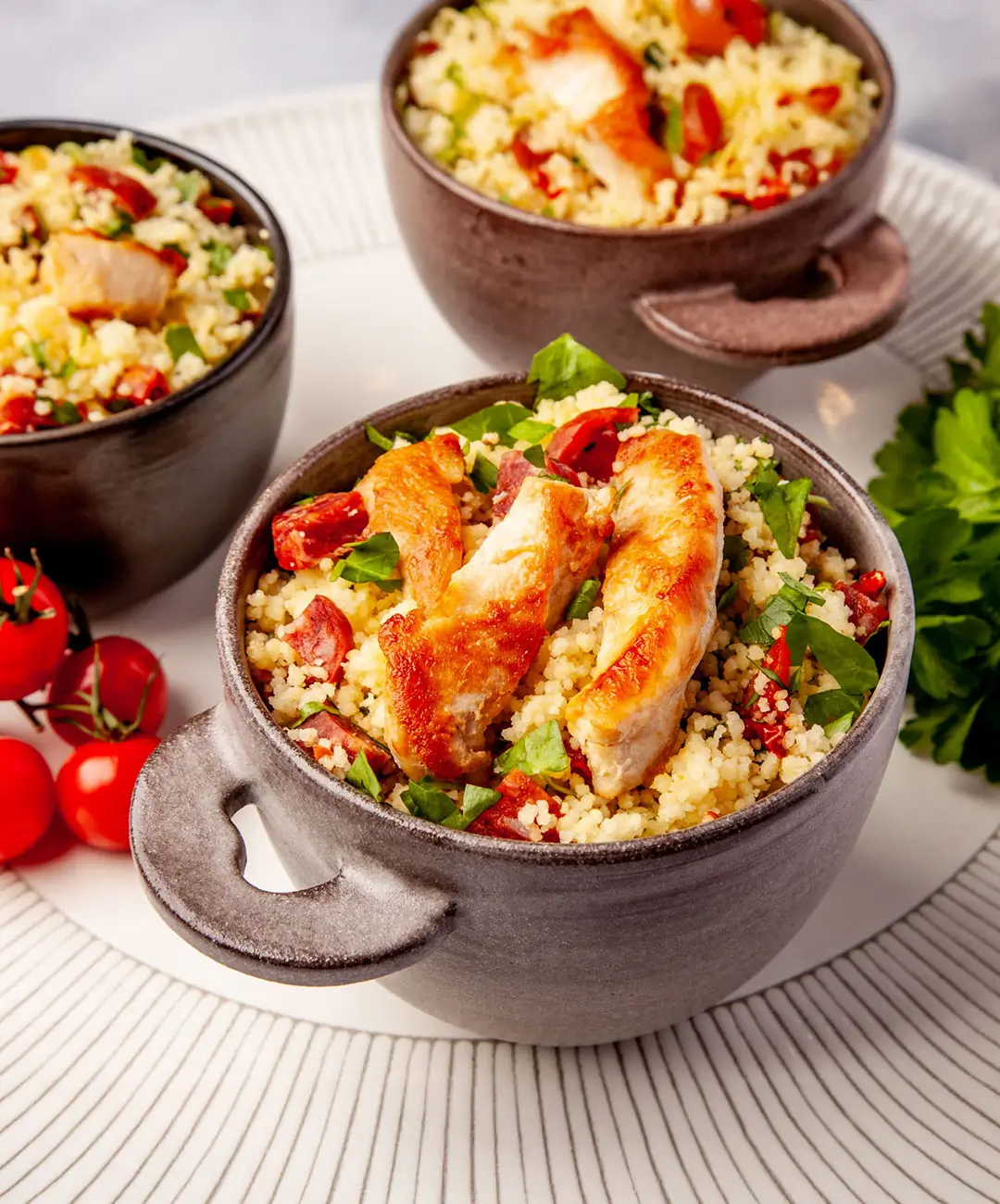 Taboulé de poulet et chorizo